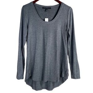 WHBM Legging Length Long Sleeve Tee Small NWT Stretch Relaxed Gray